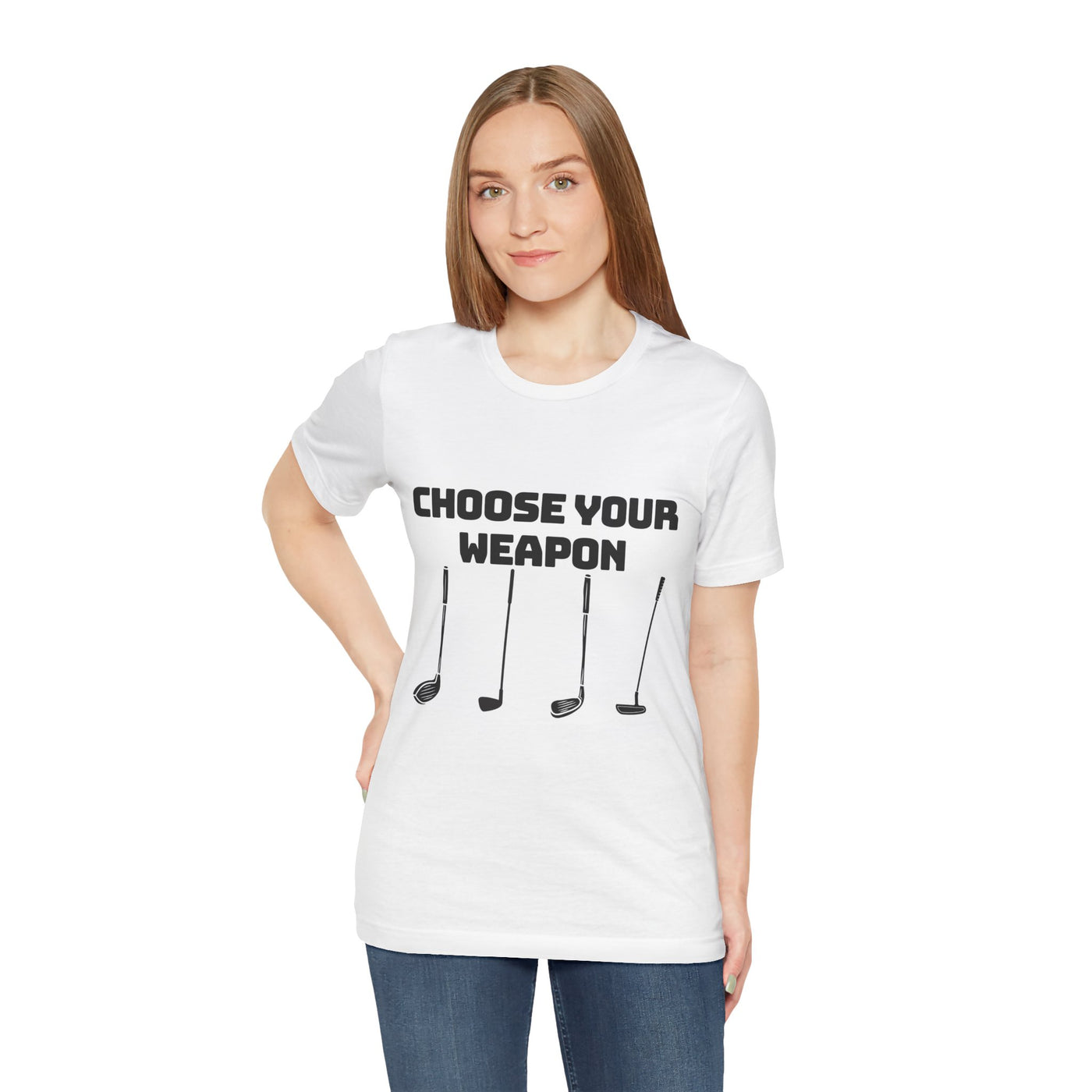 Golf Lover's Unisex Tee - 'Choose Your Weapon' Design