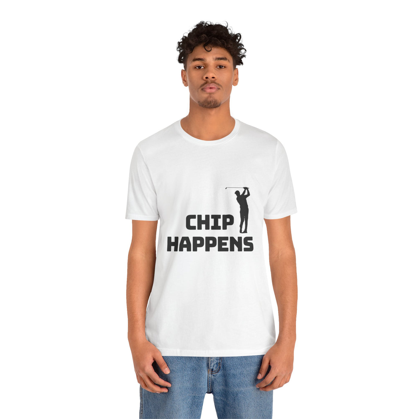 Funny Golf T-Shirt - "Chip Happens" Unisex Jersey Tee