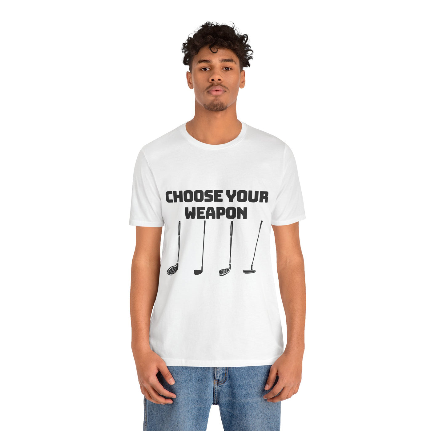 Golf Lover's Unisex Tee - 'Choose Your Weapon' Design